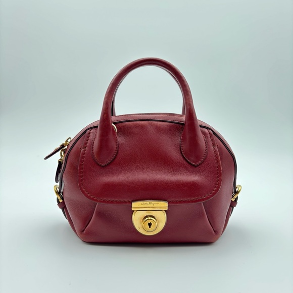 Salvatore Ferragamo Fiamma Leather Small Top Handle Bag - Picture 2 of 9